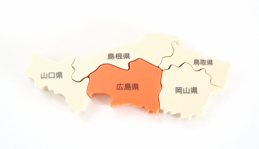 広島市中区の市街地とマンション街の風景