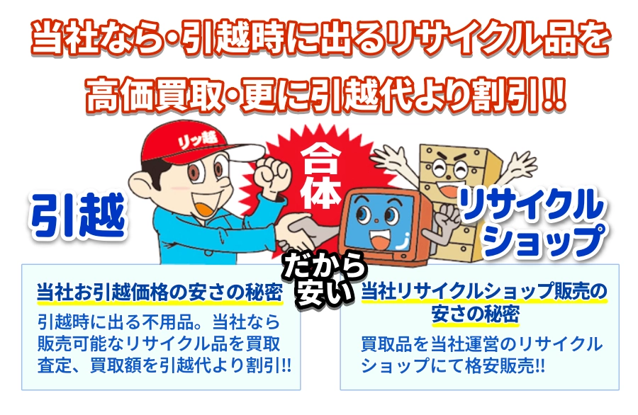 引越し時に出たリサイクル品を買取査定